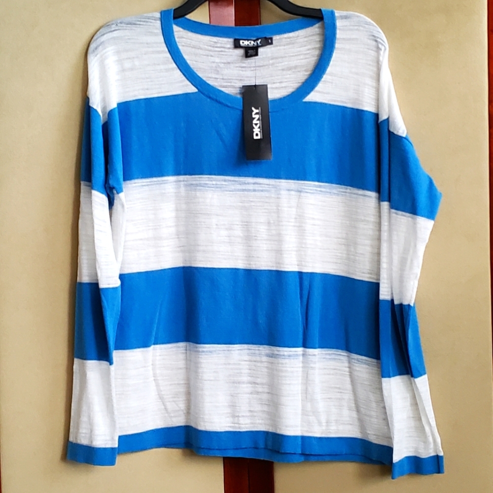 Knit Stripe Scoop Neck Top S